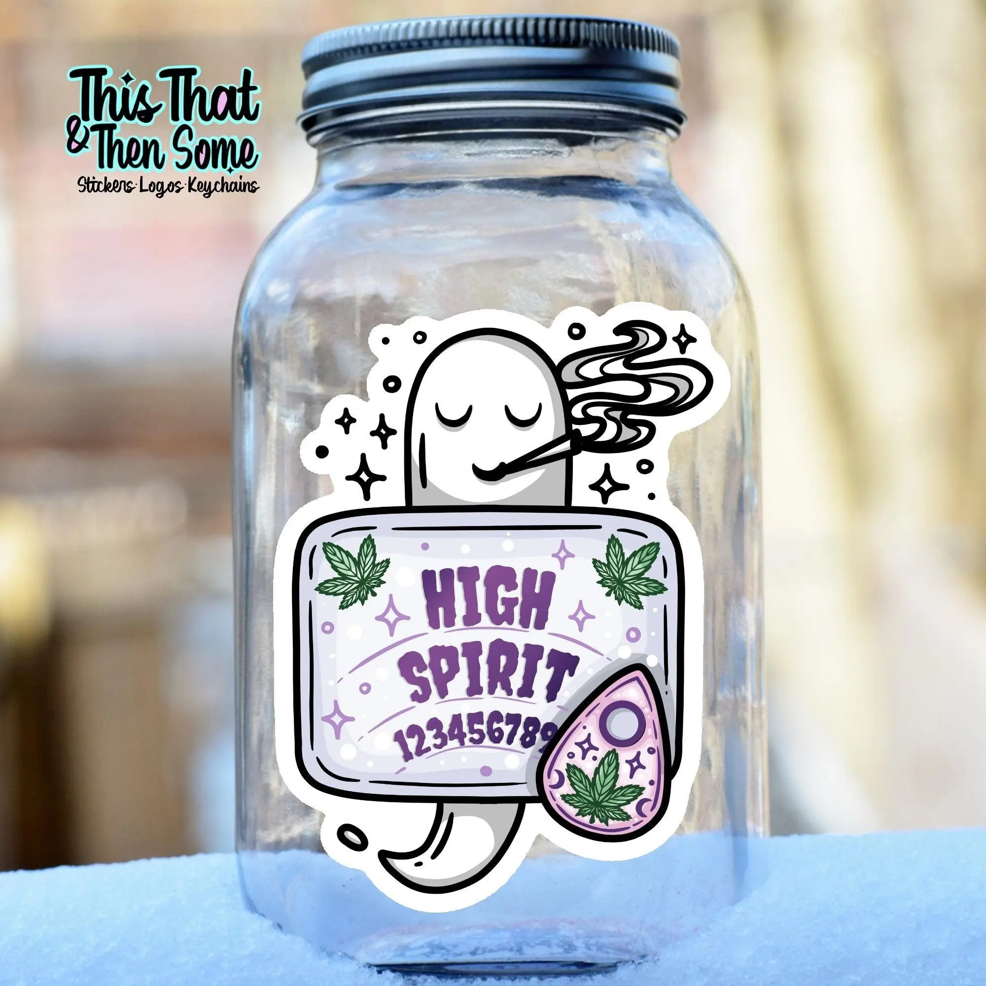 Holo High Spirit Stoner Sticker, Mystic Stoner Decal, Gifts for Stoners