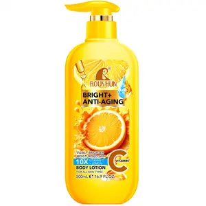 500ml ROUSHUN VITAMIN C+LEMON Body Lotion Body Care Moisturizer  Large capacity year-round moisturizing body cream moisturizes skin and beautifies skin, leaves fragrance, freshness, moisture, and is not greasy, household decoration