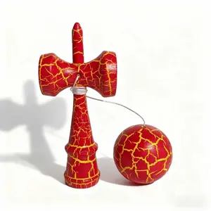 Dual-Tone Crackle Woodgrain Kendama | Dynamic Visual Hand-Eye Coordination Trainer | Professional Balance Ball Skill Toy Set to Enhance Your Control