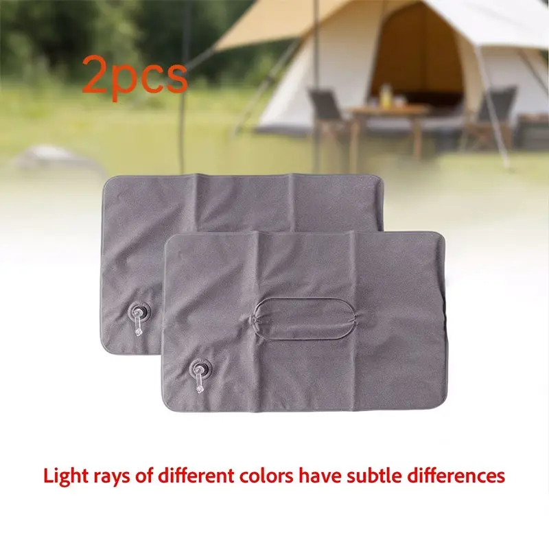 2-Pack Inflatable Travel Pillows, Portable Ultra-Light Camping Pillow, Neck & Waist Support, Washable, for Plane, Car, Office, Hiking, Backpacking