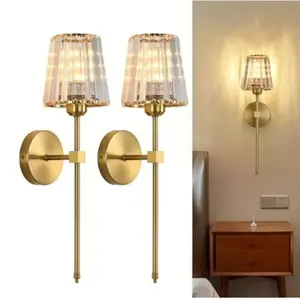 Crystal Wall Light, USB Rechargeable Touch Control, RGB Adjustable, Wireless Installation, Ideal for Bedroom Living Room Dining Room Hotel, Decorative Wall Light