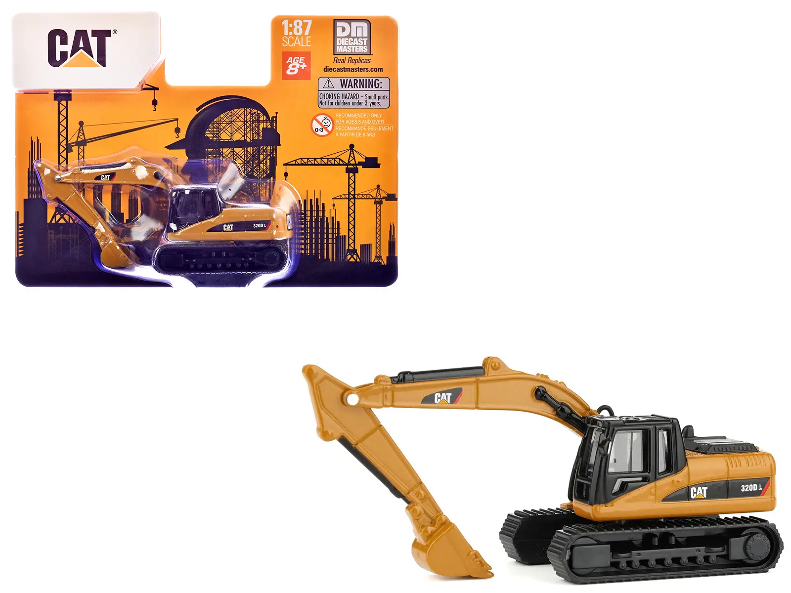 CAT Caterpillar 320D L Hydraulic Excavator Yellow 1/87 (HO) Scale Diecast Model by Diecast Masters