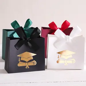 Graduation Gift Box, 10pcs/set Graduation Cap & Mortar Board Design Gift Box with Bowknot, Gift Wrapping Supplies for Graduation Party, Deluxe Gift Box, Elegant Gift Box