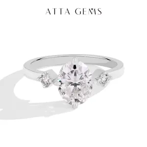 Women's 2CT Oval Synthetic Moissanite Solitaire Engagement Ring, Elegant Everyday Ring, Ideal for Birthday, Anniversary Party Gift R214