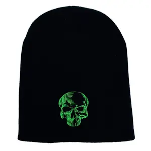 New- Toxic Green Skull Beanie