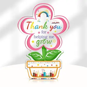 Flower Shaped Acrylic Ornament, Creative Thank You Gift, Back to School Season Gifts for Teachers, Desktop Ornament for Home Office School, Novelty Decor