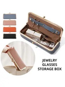 Women's Small Vintage Leather Long Clutch Wallet, Portable Coin Purse Card Holder Key Lipstick Storage Case for Women, Multifunctional Clutch Wallet | Retro Style Accessory | Gold Tone Hardware