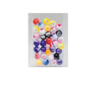 Assorted 29 Piece Two-Toned or Marbled Hair Beads