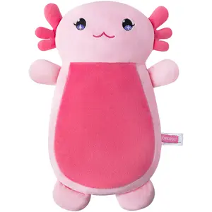 13" x 10" Axolotl Microwavable Stuffed Animals,  Microwave Heating Pad Cramps & Period Pain Relief, Microwavable Stuffed Plushies with Lavender & Flaxseed, Menstruation Heating Pad with Washable Cover