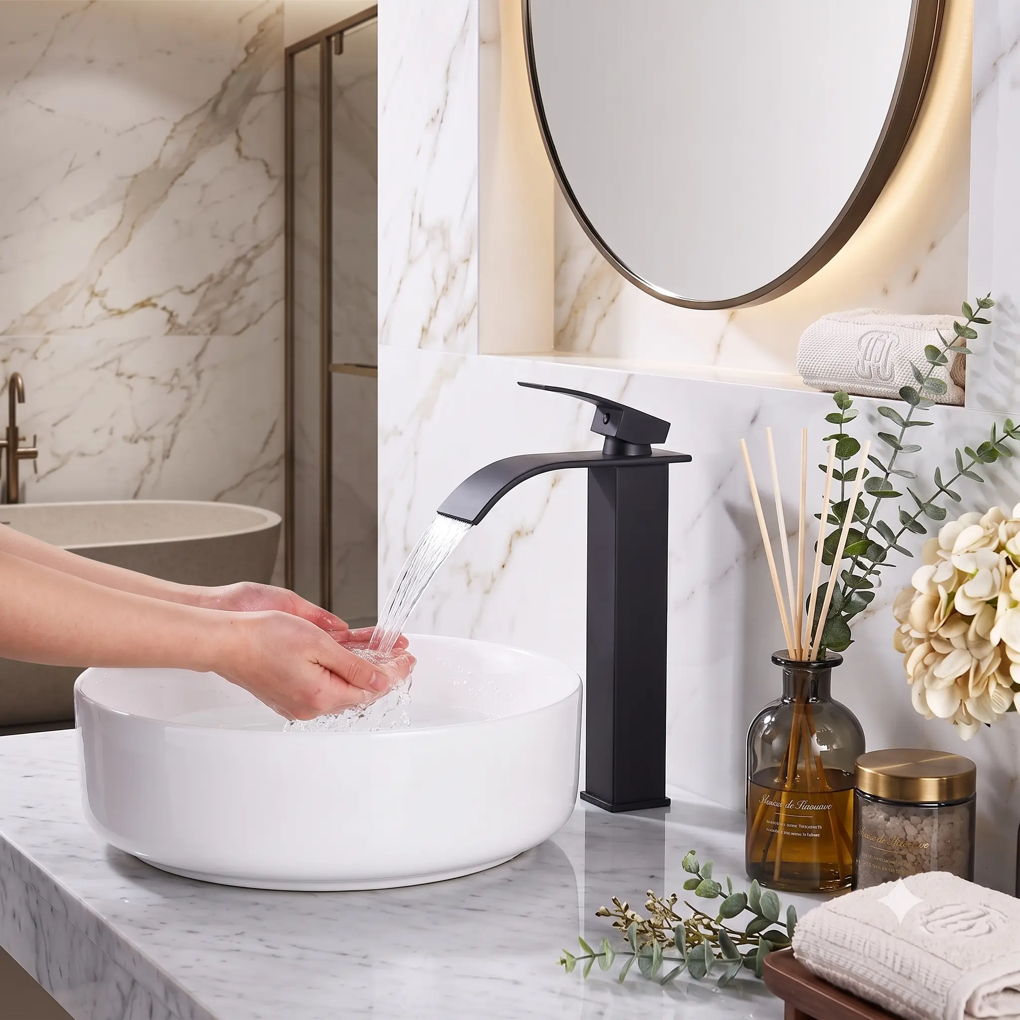 SummerVibes FORIOUS High Bathroom Faucet with Pop Up Dain Assembly Single Handle Stainless Steel Waterfall Bathroom Toilet Basin Sink Faucet Water Tap,home essentials homeessentials