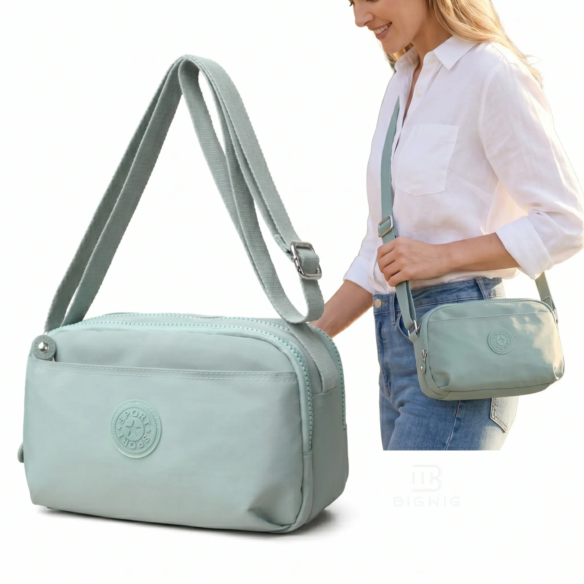 Women's Casual Nylon Crossbody Bag, Lightweight Shoulder Purse with Multi-Pockets & Card Holder, Adjustable Strap for Travel & Commuting, Adjustable Strap Bag, Casual Shoulder Sling, Commuter Purse, Fashionable Purse