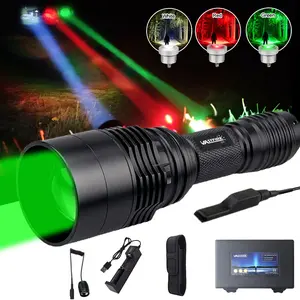800YardZoomableGreen Red White LED Flashlight LightSuitable For Night Observation and Hiking.