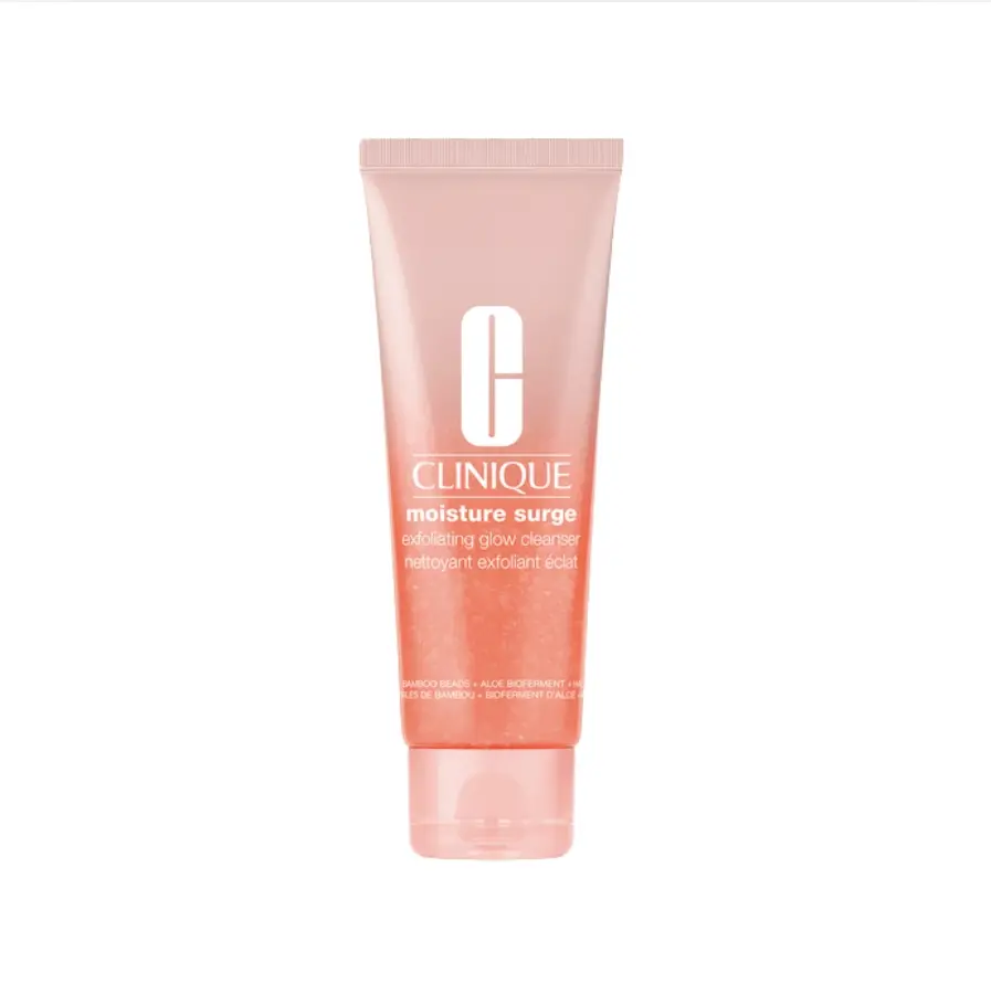 [Clinique] Moisture Surge Exfoliating Glow Cleanser | Gentle Exfoliation with Bamboo Beads | Radiant & Smooth Skin | Aloe Bioferment + Hyaluronic Acid