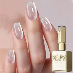1PC 15ML New Product Clear Boiled Water Color Porcelain White Glass Bead Effect Super Bright Cat's Eye Gel High Saturation LED Nail Art Firm and Durable For Nail Art DIY Polish Cutics Manicure Cosmetic