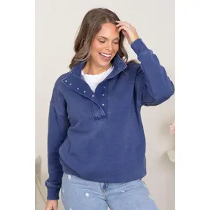 Snap It Up Pullover Sweatshirt by Filly Flair