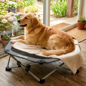 【coupon】Pecute Foldable Elevated Dog Bed with Cooling Mat & Breathable Mesh – Orthopedic Pet Cot for Joint Support, Portable for Travel & Home, Non-Slip Washable Small Dog Bed for Indoor/Outdoor, Anxiety Relief for Dogs and Cats,Summervibes,petlovers,summ