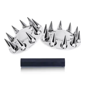 Chrome ABS Front Axle Wheel Cover for Semi Truck Plastic Hub Cover with 33mm Screw-On Lug Nut Covers 2 Front Axle Wheel Covers Hubcap