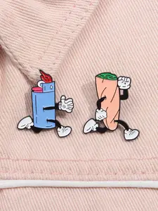 Cartoon Design Brooch, Cute Alloy Badge for Clothes & Hat & Backpack Decor, Fashion Accessories for Men & Women