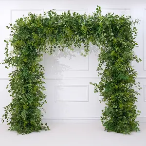 S-A8872 Mori Greenery Plants Leaves Flower Row Arrangement Wedding Backdrop Decor Square Arch Floral