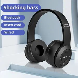 Wireless Bluetooth 5.0 Headphones - Foldable HIFI Stereo Bass Audio Headset, Wireless Headphones for Music, Gaming, Kids, Compatible with Smartphones