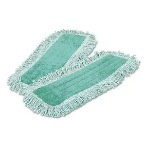 212 MAIN 18in Green Microfiber Dust Pad, High-Pile Fringe Floor Mopping Cleaning Pad (Rubbermaid Q418GN)