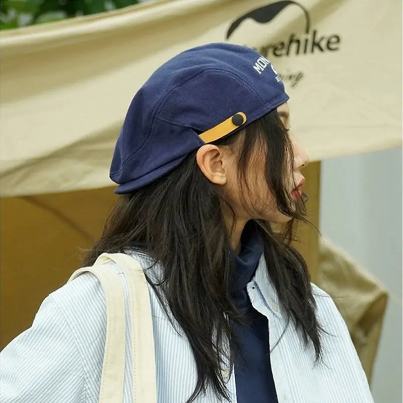 Four Seasons Hat Reverse Beret Forward Hat Korean Hat Women's Fashion High-end Hat Spring and Autumn Women's Versatile Cotton Embroidered Beret Buckle Adjustable