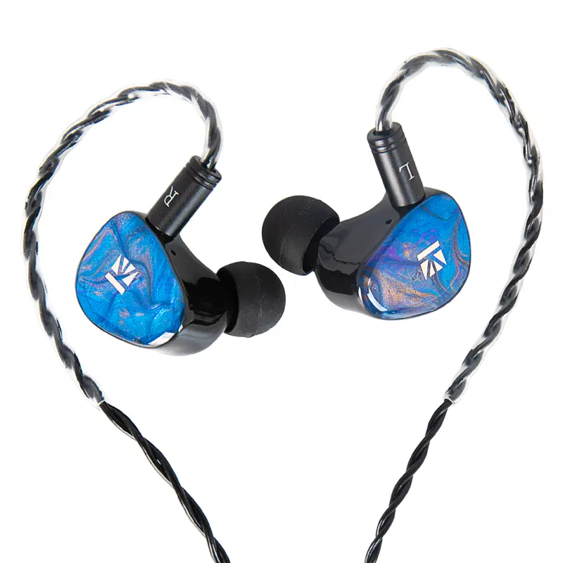 Keephifi KBEAR KB02 Classic Bass Boosted Wired Headphones with 10mm Beryllium-Plated Dynamic Driver, Spring Vibration Acoustic Unit, 3.5mm Jack, 2PIN 0.78 Detachable Cable, Plastic Build, 20kHz Frequency, 2.3cm*2cm*1.7cm, for Gaming & Game Consoles