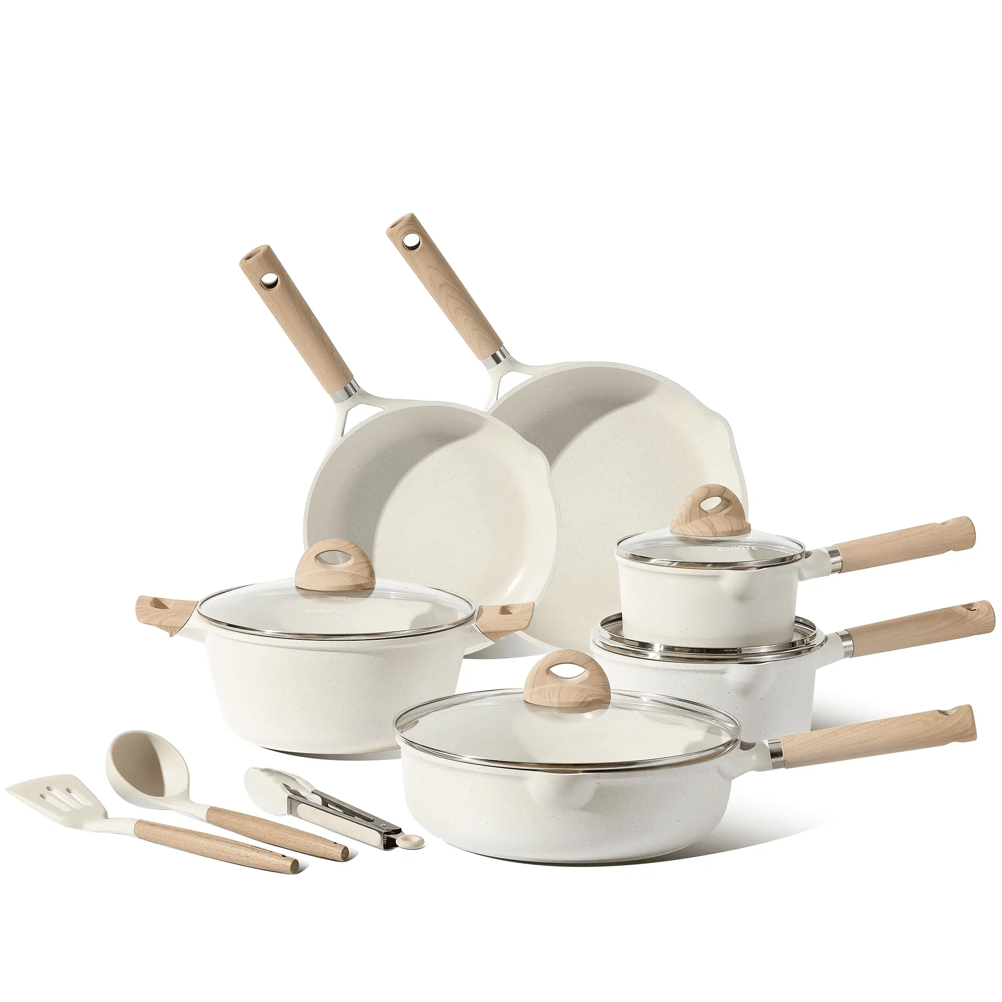 Carote Nonstick Pots and Pans Set, 13 Pieces Kitchen Cookware Sets Compatible for All Stoves