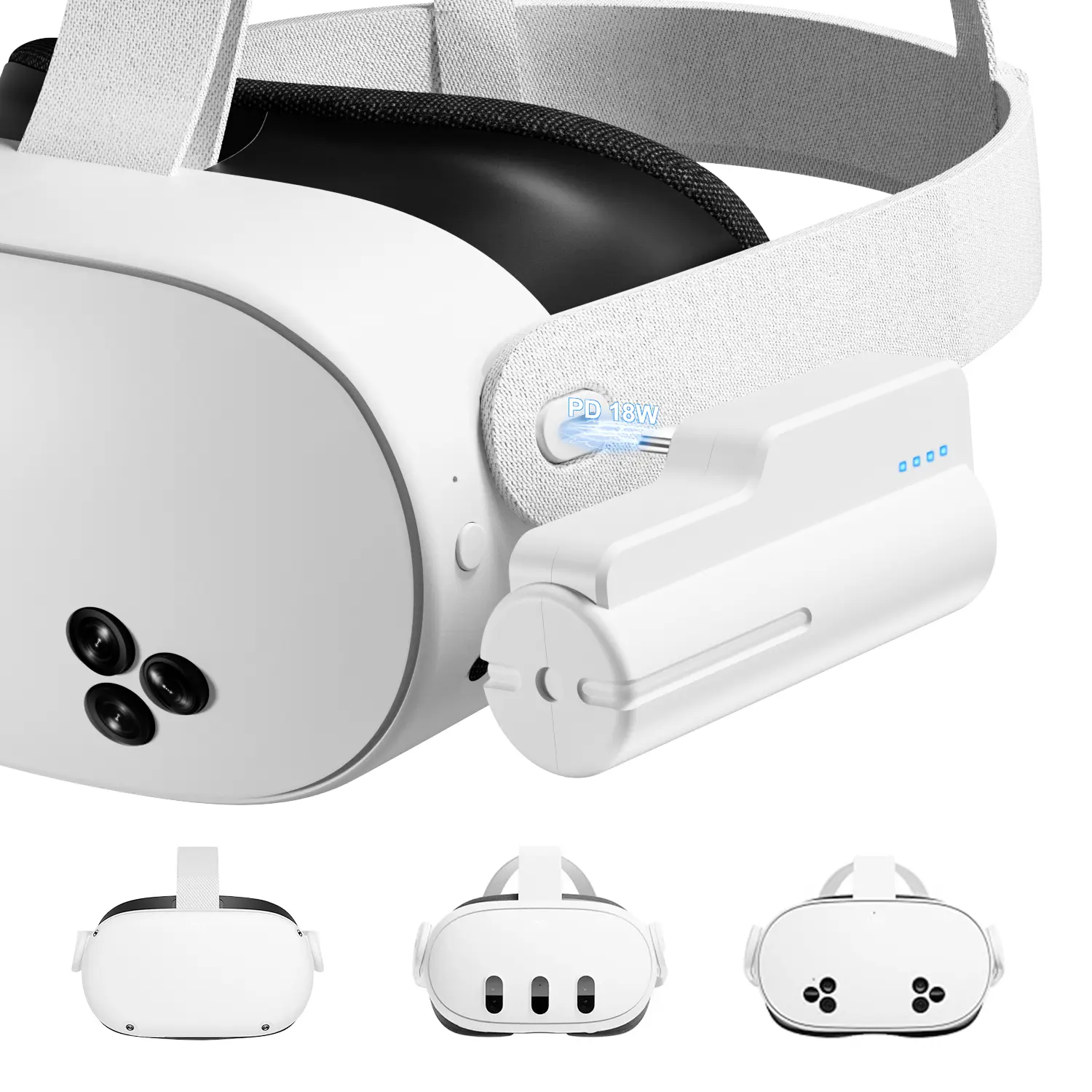 @STELLAR Battery Pack for Meta Oculus Quest 2/3/3s, Fast Charging18W 5000mAh Head Strap Battery for Quest 3S/3/2 Accessories -Lightweight & Portable Rechargeble Extended Battery Extra VR Playtime