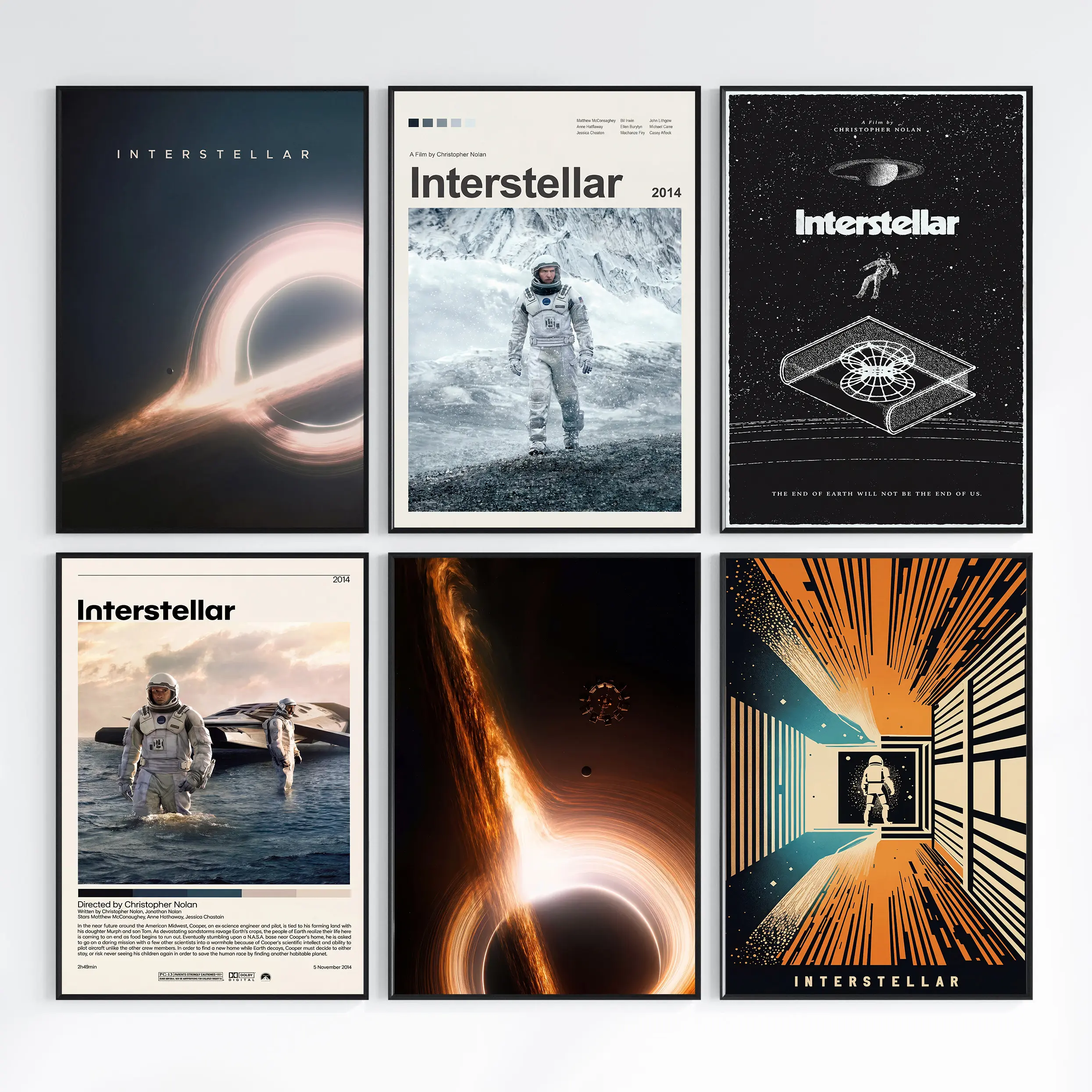 Interstellar Graphic Movie Poster - Minimalist Abstract Space Wall Art Print Design, Cool Men's Room Decor, Home Decoration for Bedroom Office, Movie Fan Gift, Artistic