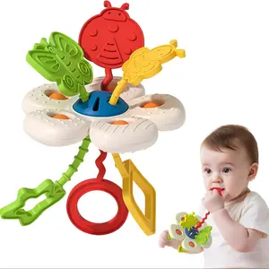 Montessori Toys for Babies & Toddlers, Silicone Pull String Fidget Toy, Sensory Development, Unisex Design, Travel-Friendly, Sensory Teether