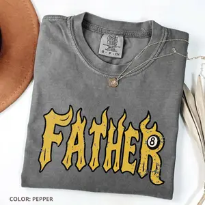 Comfort Colors Father Tee Trendy 8 Ball Father Lucky Father Tshirt Vintage Flames Rad Dad Birthday Gift Moto Edgy Grunge Aesthetic Streetwear
