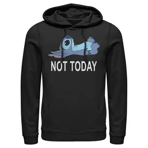 Disney Men's Lilo & Stitch Not Today Pull Over Hoodie - Officially Licensed Movie Character Graphic Long Sleeve Hoodie for Cold Nights