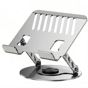 360° Rotating Adjustable Foldable Laptop Stand with Cooling – 2-in-1 Multifunctional Aluminum Stand for Gaming Laptops, Tablets & Mobile Phones, Portable Desk Riser, Ergonomic Laptop Holder, Perfect Gift for Holidays & Colleagues