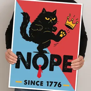 No Kings in America Protest Poster No Frame, Anti MAGA Protest Sign for Freedom and Democracy, Trump Political Sign, Since 1776 Patriotic Statement