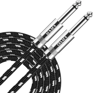 Guitar  10FT Electric Instrument  Bass AMP Cord for Electric Guitar Bass Guitar Electric Mandolin Pro Audio Right Angle to Straight Straight Angle Black White