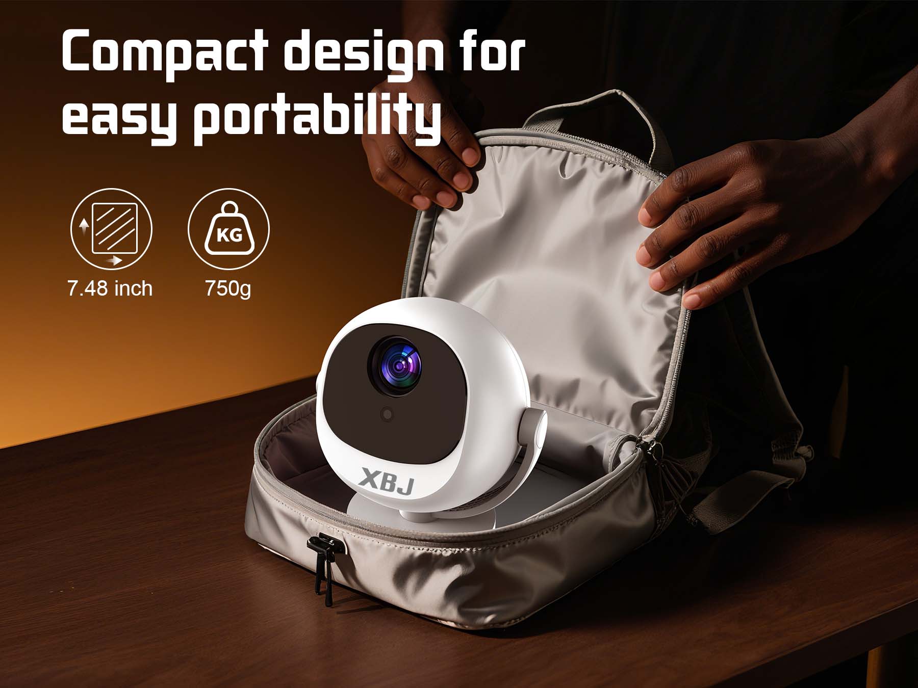 XBJ Mini smart portable projector with 360° rotatable,  wifi and bluetooth android 11 WiFi movie outdoor 4k with built-in app and remote control ceiling Christmas Present