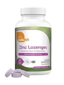 Zahler Zinc Elderberry Lozenges – 25mg Bioactive Zinc with Sambucus Elderberry – Chewable Daily Wellness Lozenges for Adults & Kids – 90 Count
