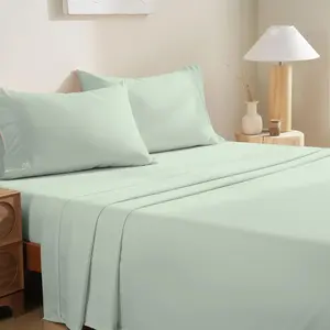 MCO Bedding King Sheets Set - Soft Bed Sheets - Cooling Breathable Bedding Set with 16" Deep (4 Pieces, King, Sage Green)