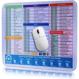 Excel Shortcuts Mousepad,Portable Computer  Pad with Excel/Word/PPT/Windows Shortcuts -11.8"x9.8" Small Mousepad - Excel Cheat Sheet  Pad,Home Office Essentials,, Non-Slip