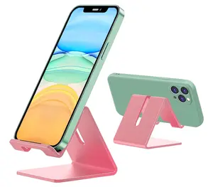 Cell Phone Stand,Desk Phone holder for Office, Home, Bed, School. Cute Desktop Facetime Phone Holder,Metal Phone Dock Cradle Compatible with Switch iPhone 14 13 12 11 iPad Mini, Tablet (Pink)