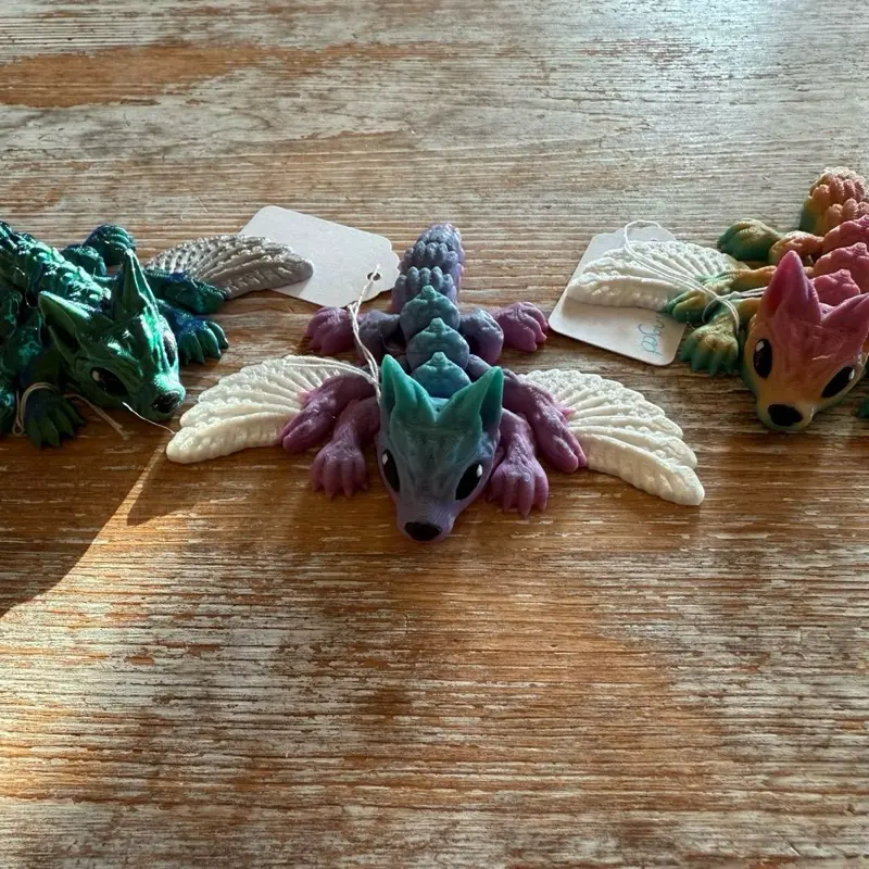 4x4.5 inch 3D Decorative Tiny Winged Wolf - Unique Design Figurine for Your Collection