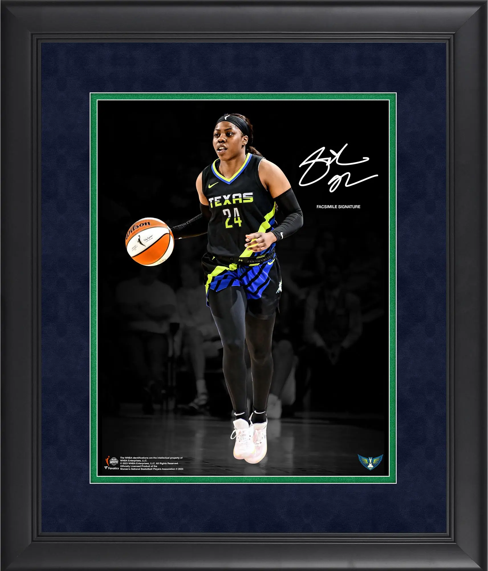 Arike Ogunbowale Dallas Wings Framed 11" x 14" Spotlight Photograph - Facsimile Signature - WNBA Memorabilia
