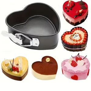Heart-Shaped Removable Bottom Baking Pan (4.13 Inches), Non-Stick Spring Form, Bakeware, Ideal for Cheesecake, Omelets, Pudding Molds, Wedding Cakes