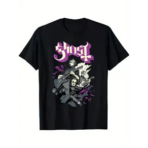 COD Ghosts And Bats And Bands T-Shirt In Fun Design From Pure Cotton DIY Short Sleeve T-Shirt For Men, Soft And Breathable, All Seasons, Comfortable, Easter And Father's Day Gift, XL, L-5XL, XL, L-5XL  Casual Menswear Streetwear Top Classic Jeans Original