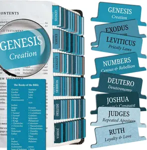Bible Tabs Premium Tear Resistant Bible Tabs – Easy to Apply, Laminated for Durability – Old & New Testament – Perfect for All Bibles - for Women and Men (Blue Green)