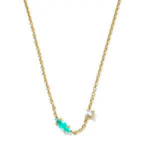 Kendra Scott Meredith Small Pendant Necklace - Pine Green Illusion