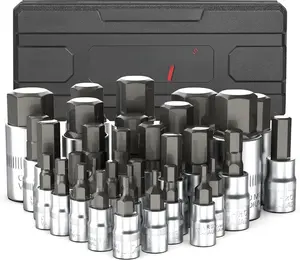 32-Piece Hex Bit Socket Set – SAE & Metric Allen Wrench Set, Heat-Treated Cr-V & S2 Steel, Durable Storage Case Included