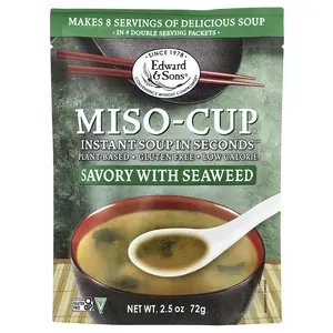 Edward & Sons Instant Miso-Cup®, Savory with Seaweed, 4 Envelops, 2.5 oz (72 g)