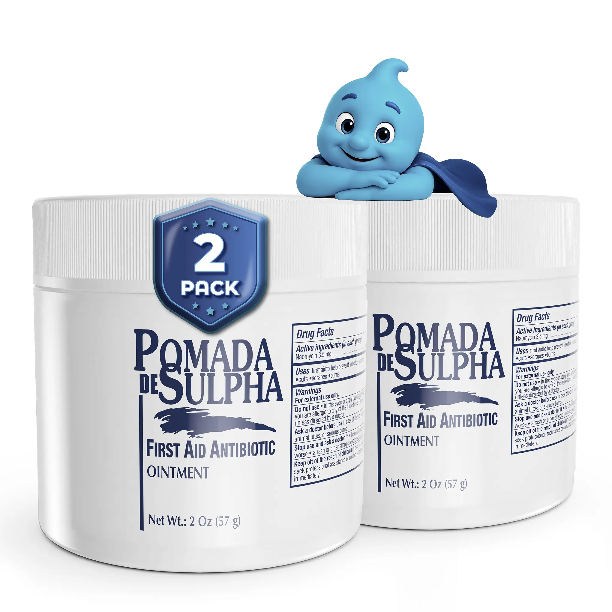 Sulpha Ointment Cream (2-Pack, 4 fl oz Total) - Smooth, Trusted Tradition OTC Medication, Skin Protection for Youth, Compact Cuts Relief, Easy-to-Apply Wound Healing Solution